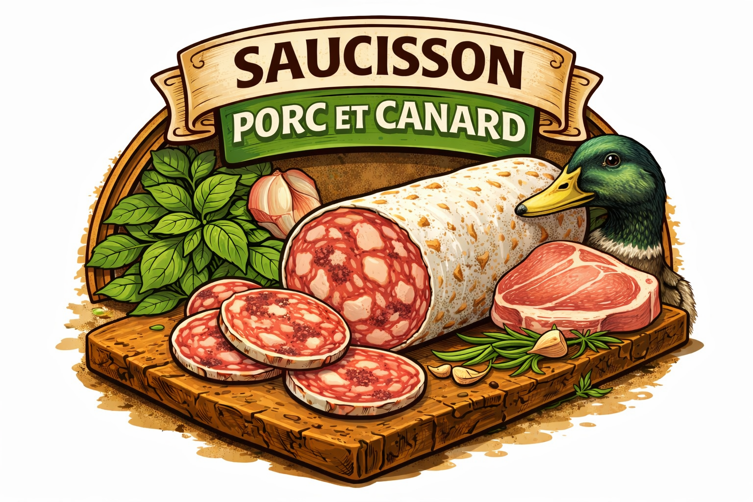 Saucisson porc et canard 150g