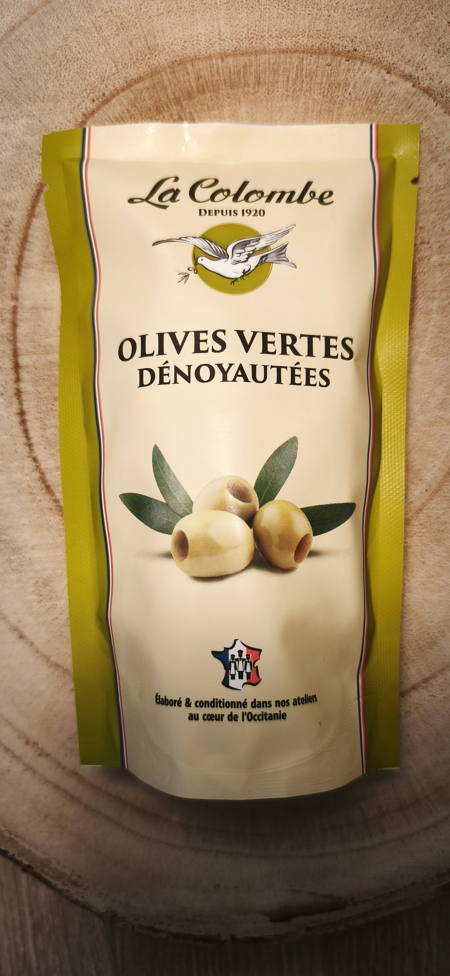 Olives vertes dénoyautées sachet de 90g