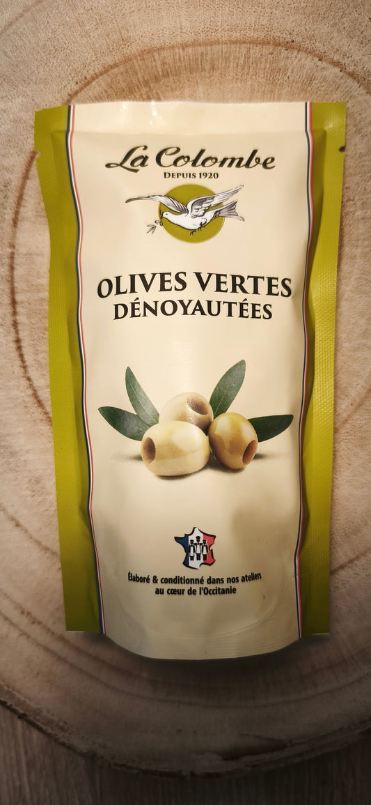 Olives vertes dénoyautées sachet de 90g