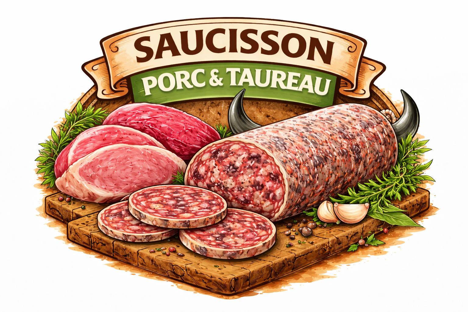 Saucisson porc et taureau 150g