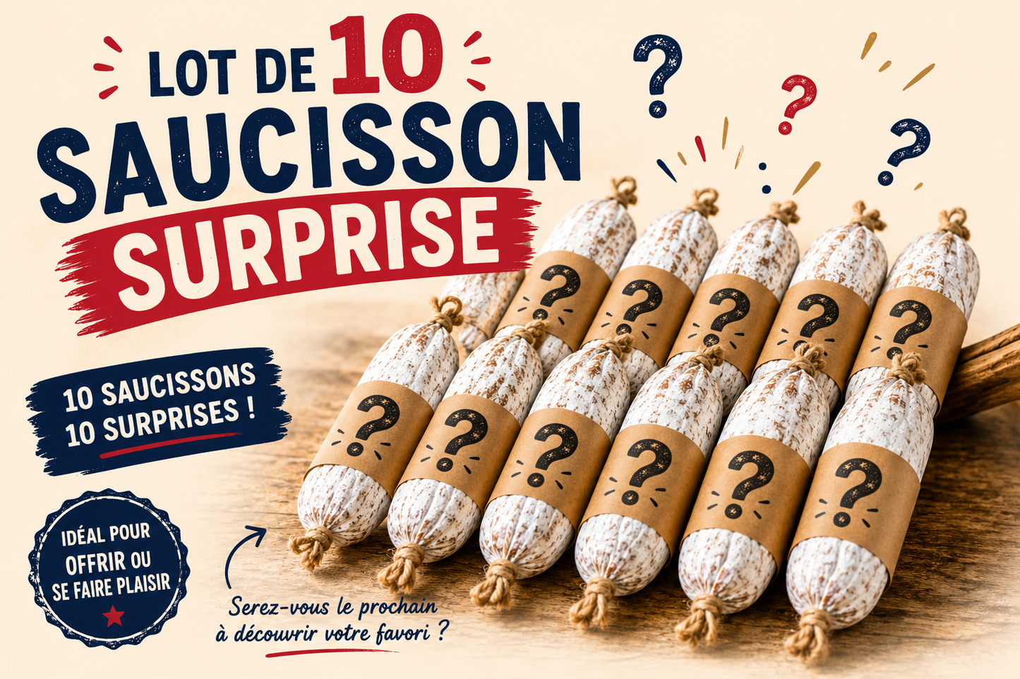 Lot surprise de 10 saucissons